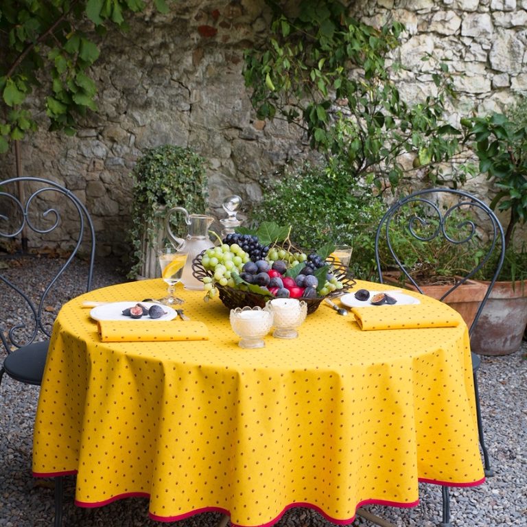 180 Rond tafelkleed Ramatuelle geel Frans gecoat Bellebien