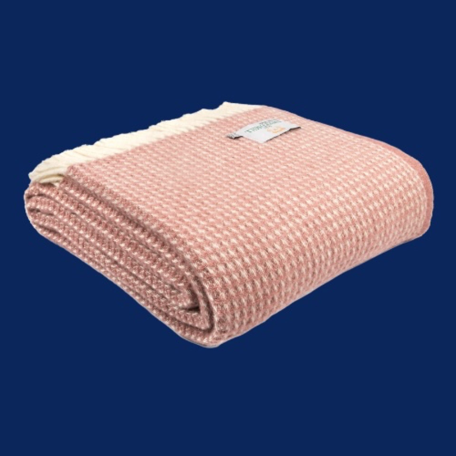 Plaid wafeldeken throw blanket wol wafel wafer Dusty Pink Bellebien