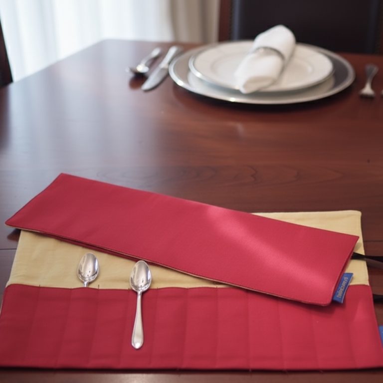 Bestekhoes kersenrood voor theelepeltjes en taartvorkjes Bellebien