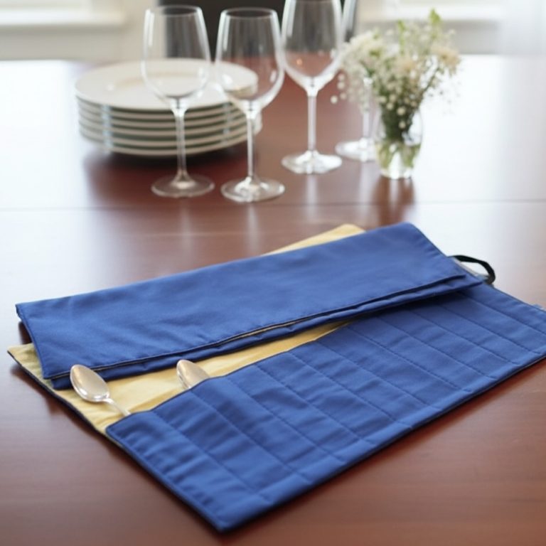 Bestekhoes tafelzilver klein koningsblauw Bellebien