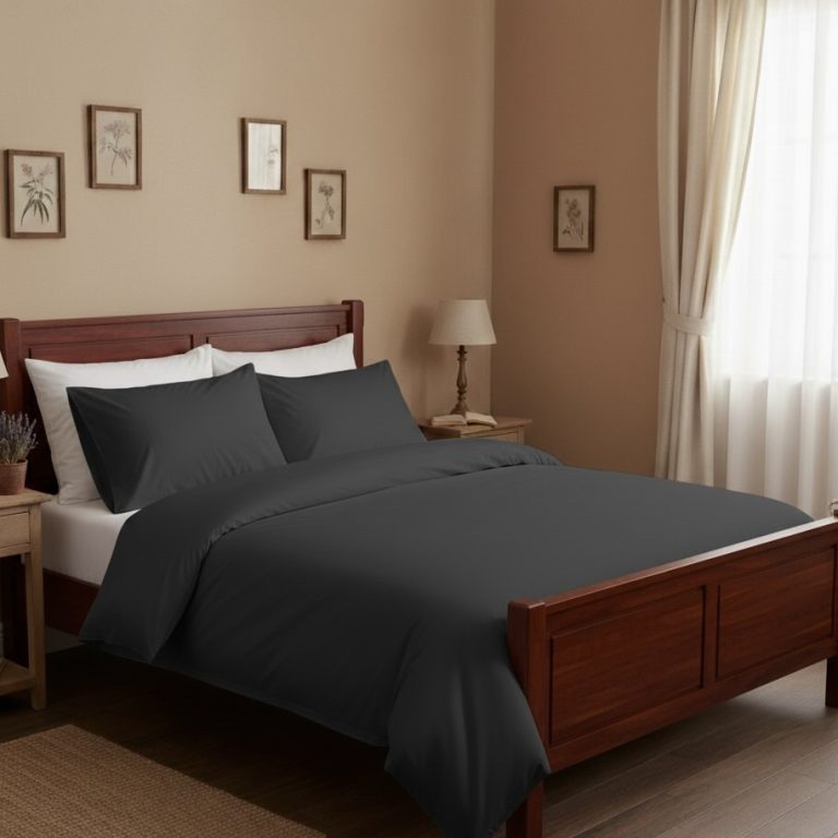 Dekbedhoes Morning Flanel antraciet 2-persoons Bellebien