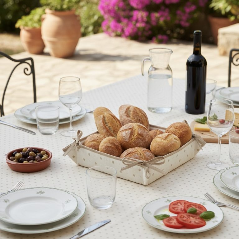 Frans broodmandje Ramatuelle roomwit taupe Bellebien