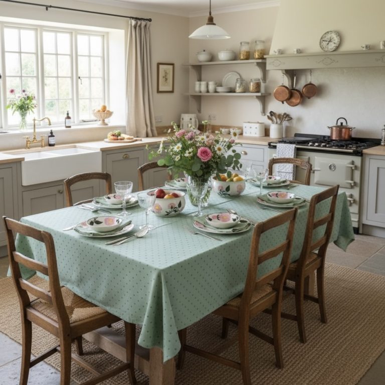 Frans tafelkleed Ramatuelle groen Bellebien sfeer