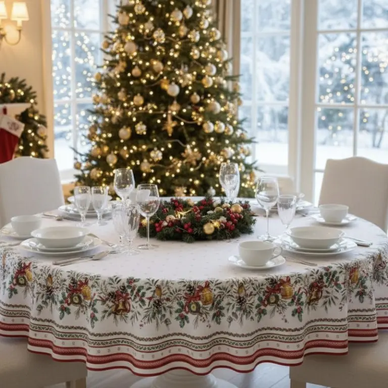 Tafelloper Joyeux Noël Wit en Goud - Feestelijke tafeldecoratie - Eminza