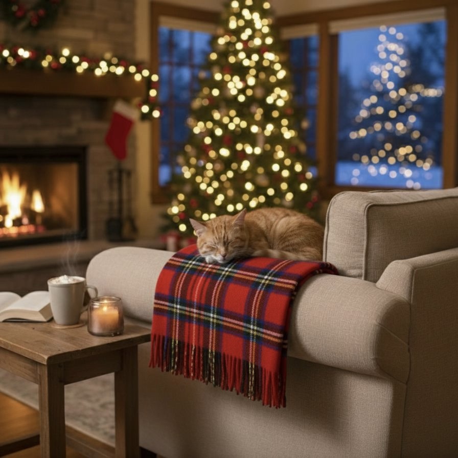 Plaid throw Tartan Schotse ruit Royal Stewart Bellebien