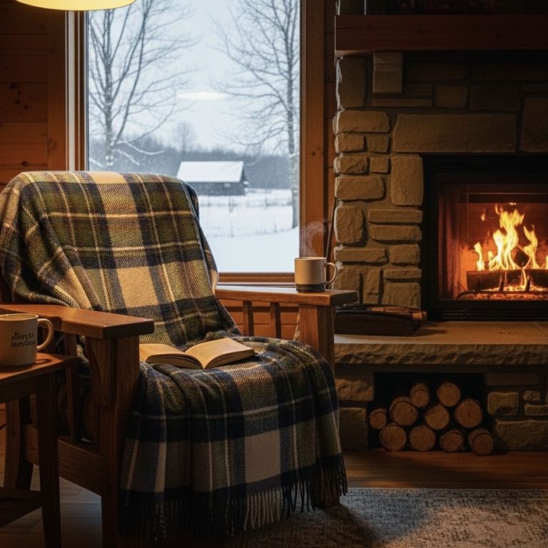 Plaid throw Tartan Schotse ruit Muted Blue Dress Stewart Bellebien