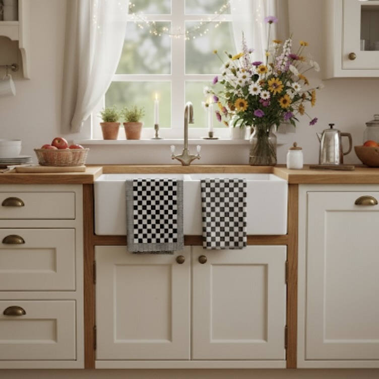 Pompdoek en keukendoek zwart Bellebien sfeer