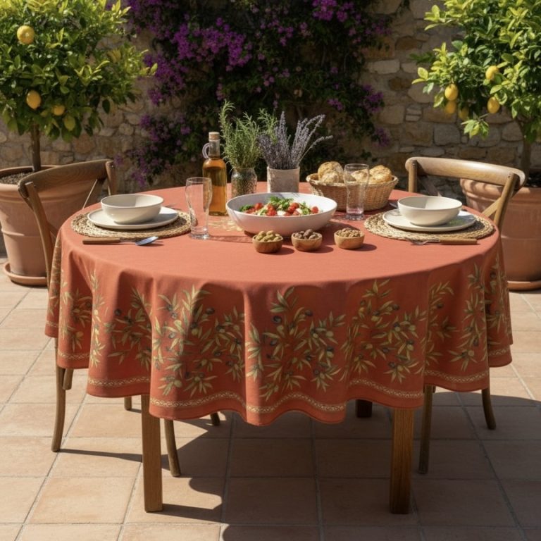 Rond tafelkleed Frans Oliviers terra Bellebien