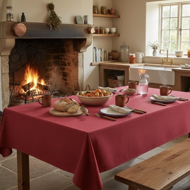 Tafelkleed Frans Ramatuelle donkerrood Bellebien