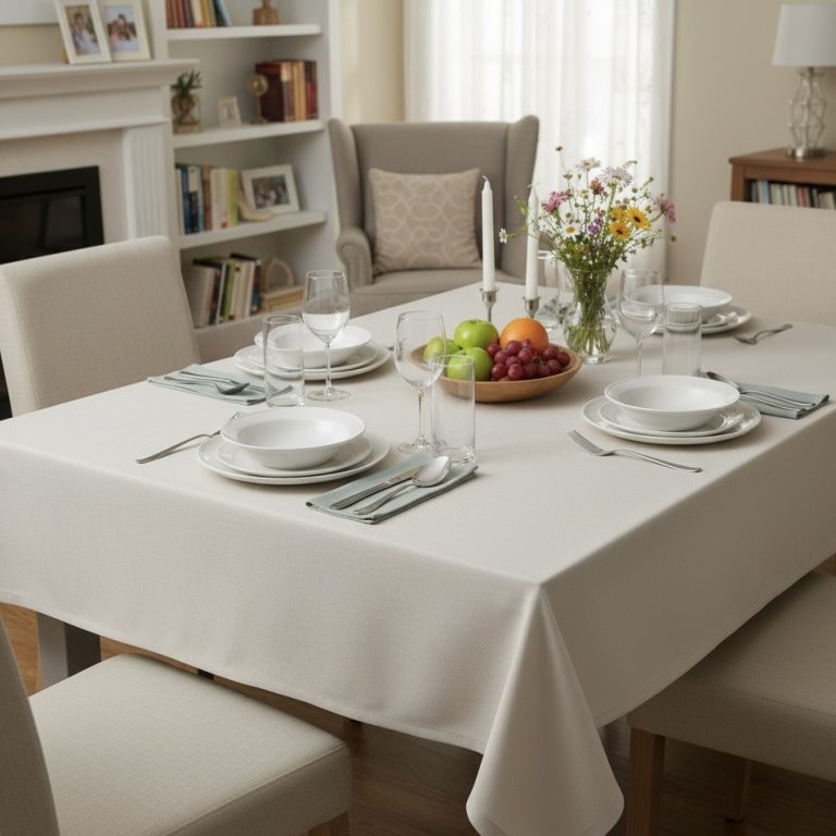 Tafelkleed gecoat linnenkatoen zand Bellebien