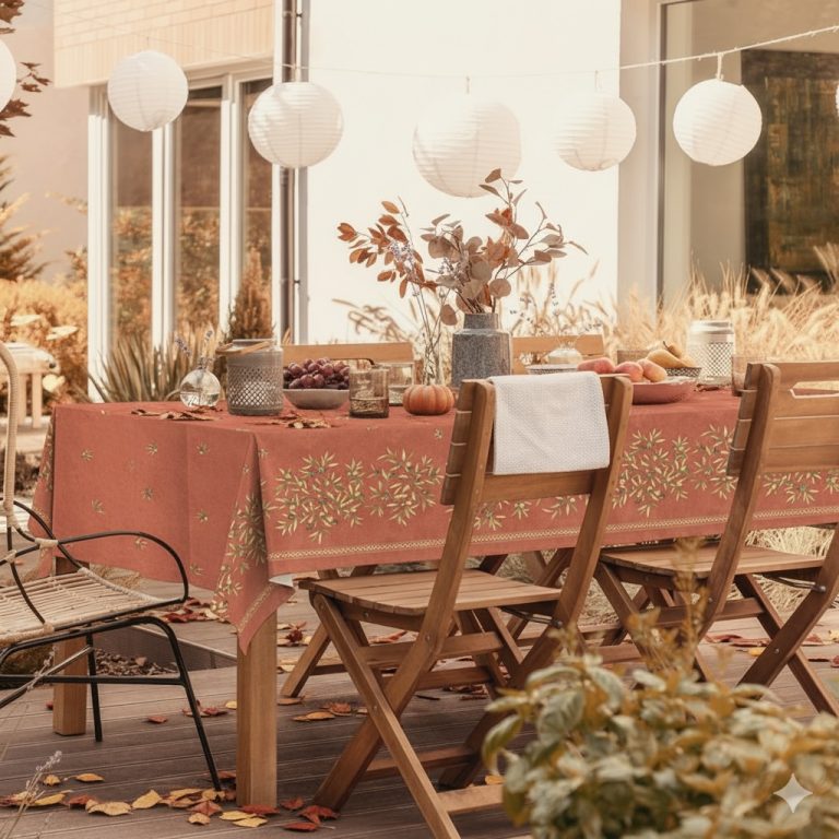 Tafelkleed herfst Oliviers terra Frans Bellebien