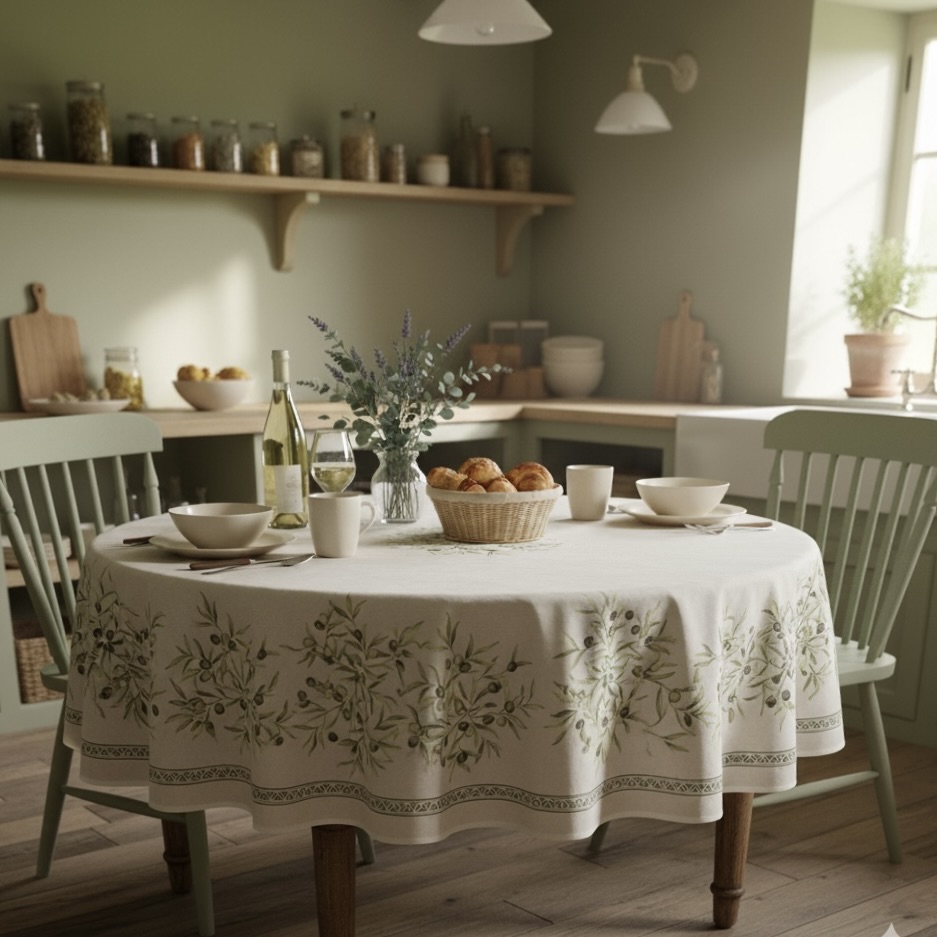 Tafelkleed rond Frans Oliviers zand Bellebien