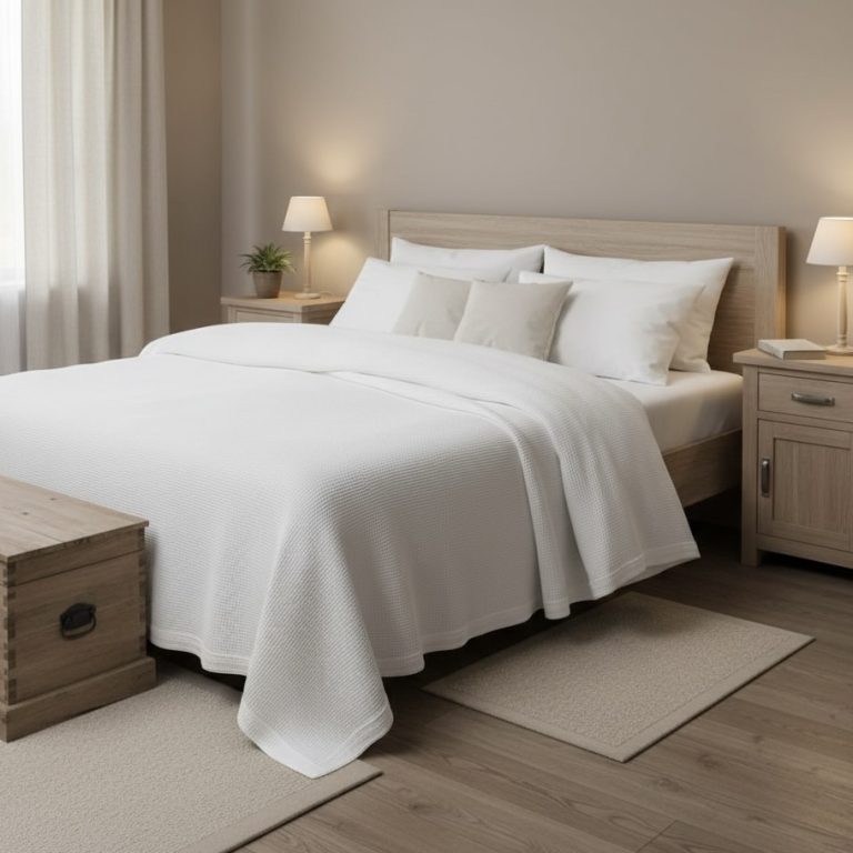 Wafeldeken wafelsprei roomwit ecru Bellebien