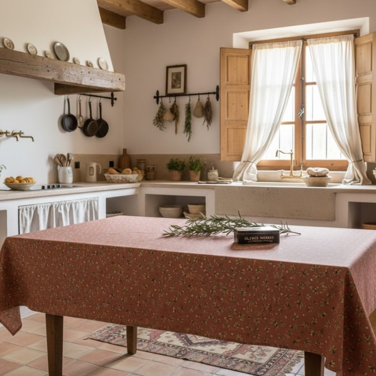 Frans tafelkleed Oliviers allover terra katoen Bellebien