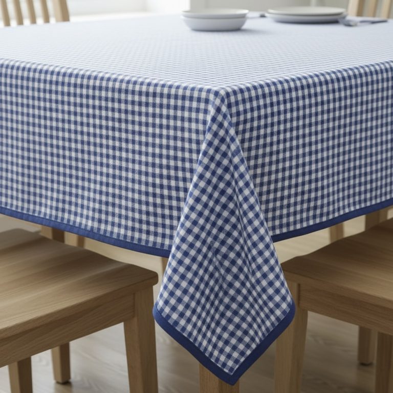 Tafelkleed blauw wit geruit Bellebien