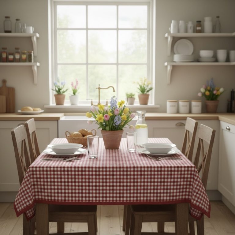 Rood geruit tafelkleed boerenbont Bellebien lente sfeer