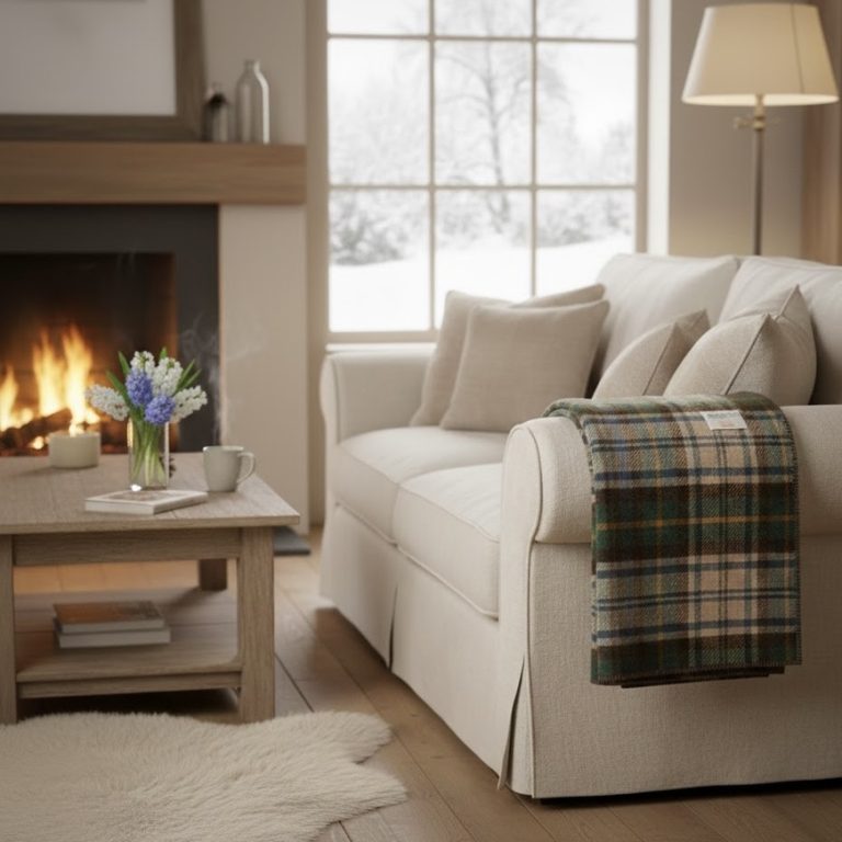 Tartan Plaid schotse ruit Blanket Stitch Antique Dress Gordon bellebien winter sfeer