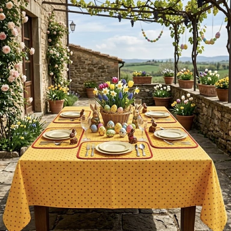 Geel tafelkleed Pasen Ramatuelle geel Bellebien