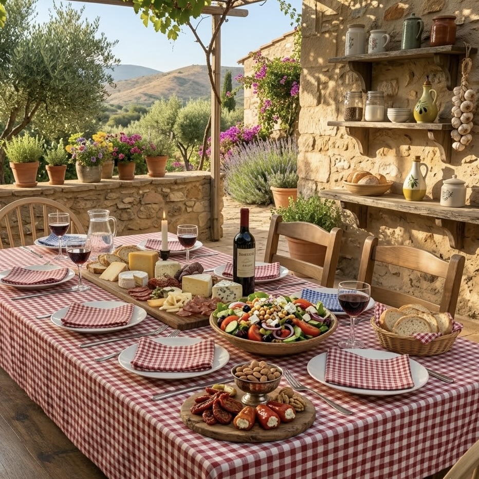 Geruit tafelkleed boerenbont geblokt gecoat Bellebien