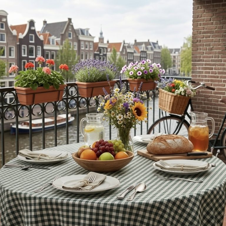 Rond geruit tuin tafelkleed flessengroen gecoat Bellebien