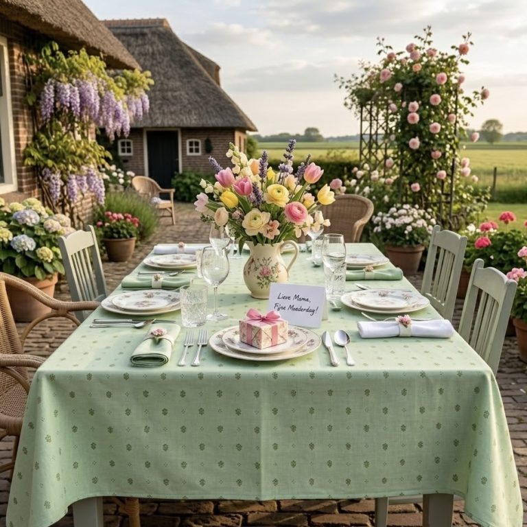 Tafelkleed Ramatuelle groen Frans Bellebien moederdag